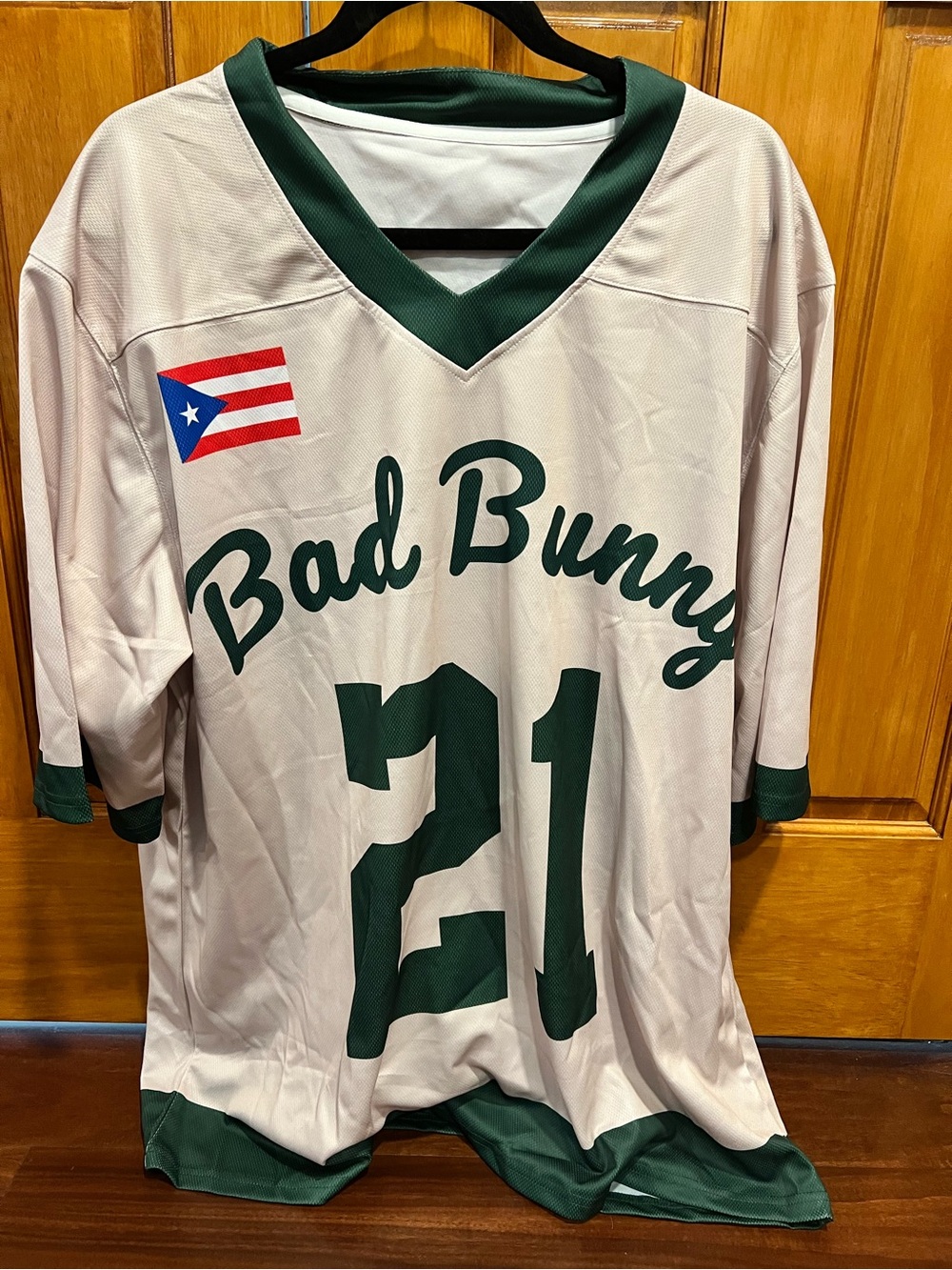 Bad Bunny Puerto Rico Jersey 21 - Cream & Dark Green